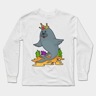 Seal as King with Crown Long Sleeve T-Shirt